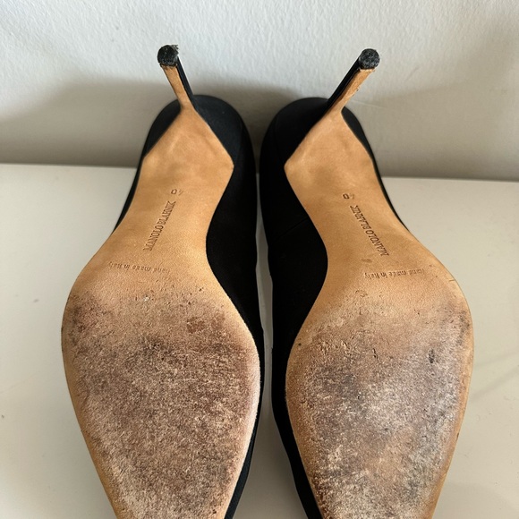 Manolo Blahnik BB  Pumps 105 Pointed Toe Black Stiletto 40 - Picture 3 of 5